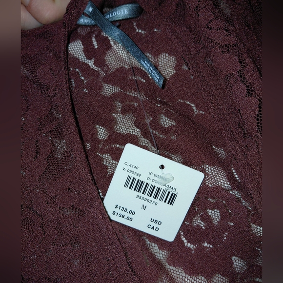 Anthropologie Lace Godet Maxi Slip Dress In Cocoa - Picture 12 of 12